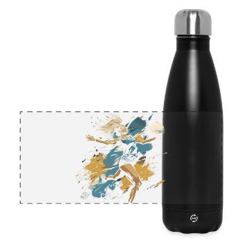 Volleyball player graffiti - Panoramic Thermal Bottle 500 ml - black - Front
