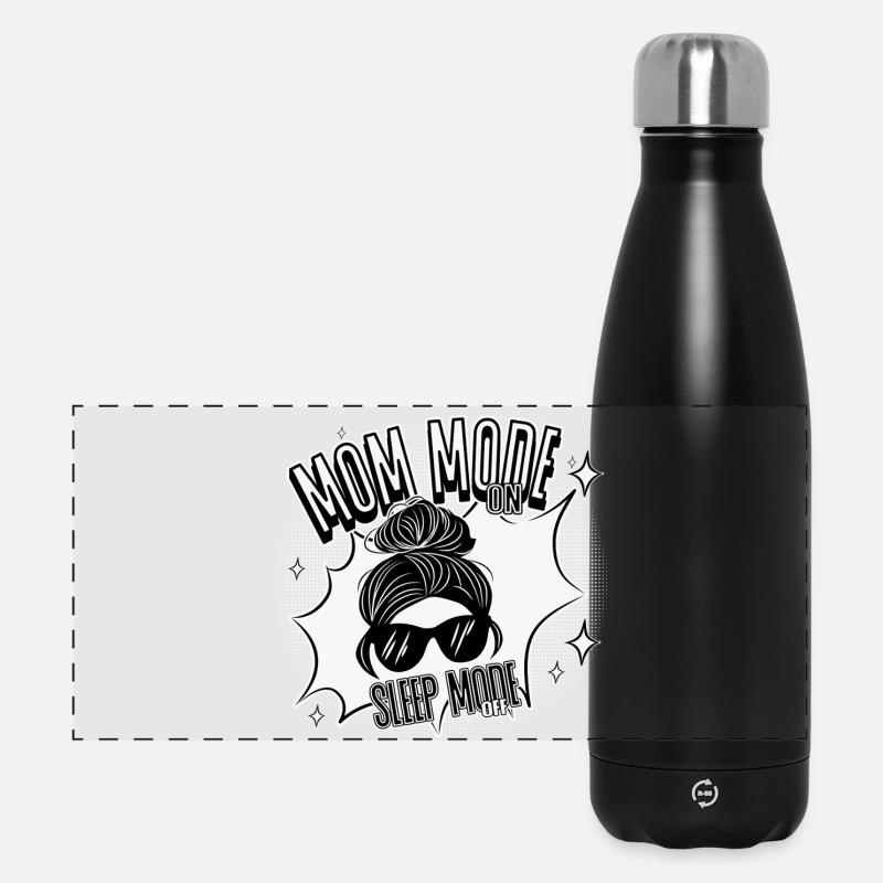 Mom Mode On – Sleep Mode Off - Panoramic Thermal Bottle 500 ml - black