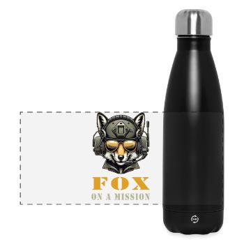 Fox in Mission / Military - Panoramic Thermal Bottle 500 ml - black - Front