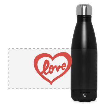 Heart in love - Panoramic Thermal Bottle 500 ml - black - Front