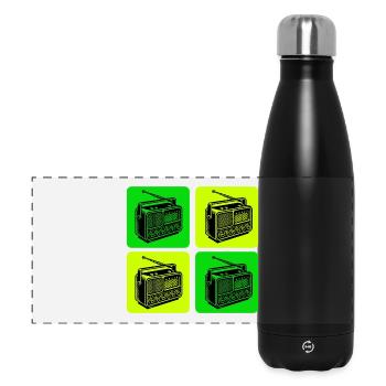 Vintage Radio Design - Panorama Isolierflasche 500 ml - Schwarz - Vorne