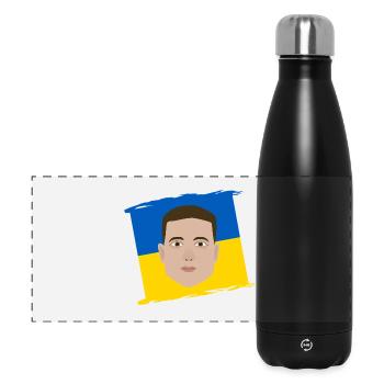 Selenskyj Ukraine Flagge - Panorama Isolierflasche 500 ml - Schwarz - Vorne