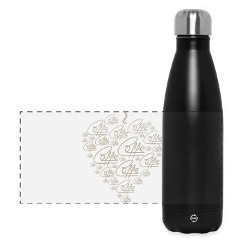 Liebe zum Kaffee V2 - Panorama Isolierflasche 500 ml - Schwarz - Vorne