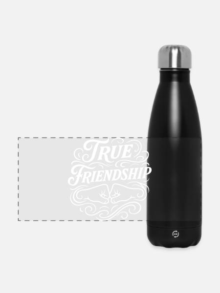 Freundschaft Spruch Freunde - Panorama Isolierflasche 500 ml - Schwarz