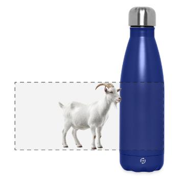 Portrait de chèvre de montagne blanche - Gourde isotherme panoramique 500 ml - bleu foncé  - Devant