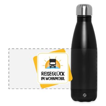 Travel happiness in a motorhome – Camper Design - Panoramic Thermal Bottle 500 ml - black - Front