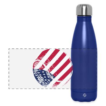 Patriotischer Tennisball Amerikanische Flagge Sportfan Gif - Panorama Isolierflasche 500 ml - Dunkelblau  - Vorne