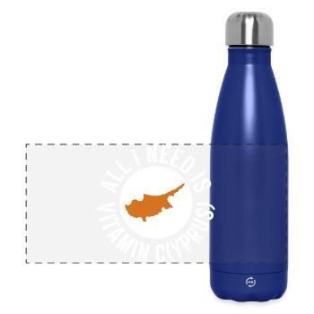 Zypern All I Need Is Vitamin Cyprus Zypern Flagge - Panorama Isolierflasche 500 ml - Dunkelblau  - Vorne