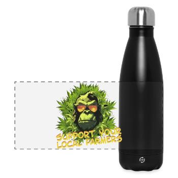 Support your local farmers - Panorama Isolierflasche 500 ml - Schwarz - Vorne