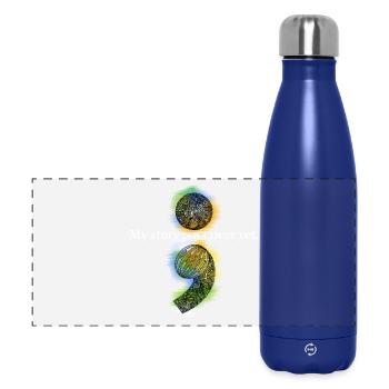 Zentangle semicolon - Panoramic Thermal Bottle 500 ml - dark blue  - Front