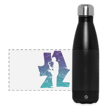 Saxophoniste de jazz - Gourde isotherme panoramique 500 ml - noir - Devant