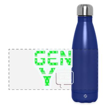 Generation Y, gen Y , Millennials Shirt, Hoodie - Panorama Isolierflasche 500 ml - Dunkelblau  - Vorne