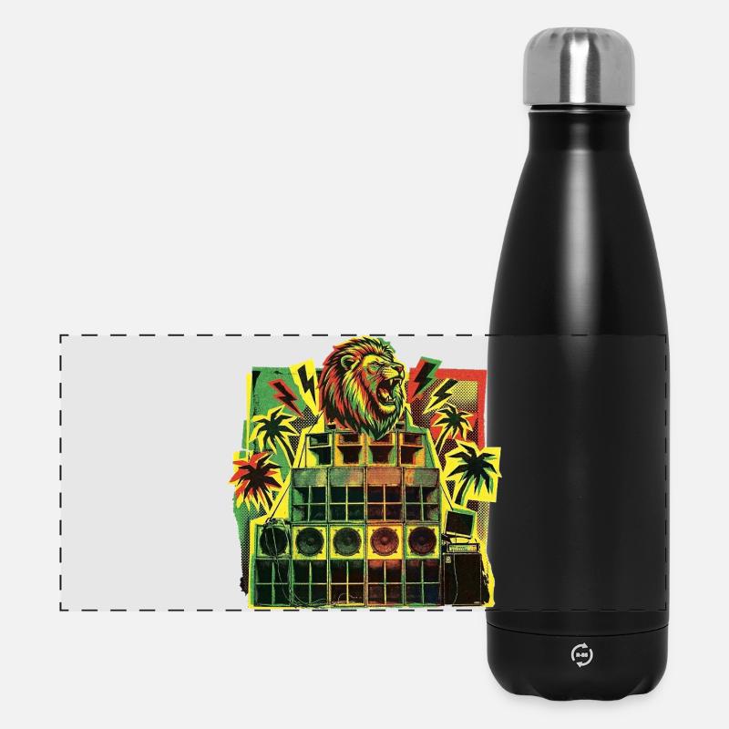 Jungle Dancehall Soundsystem - Panorama Isolierflasche 500 ml - Schwarz