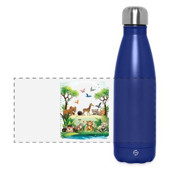 Parade de la faune sauvage - Gourde isotherme panoramique 500 ml - bleu foncé  - Devant