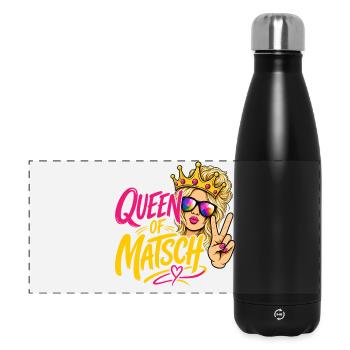 Queen of Matsch - Blond - Panorama Isolierflasche 500 ml - Schwarz - Vorne