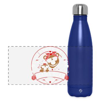 I Love My Mama Bear Style Biker Vintage - Gourde isotherme panoramique 500 ml - bleu foncé  - Devant