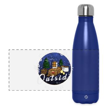 Mein Lieblingsplatz ist Draußen - Panorama Isolierflasche 500 ml - Dunkelblau  - Vorne