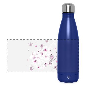 Cherry Blossom Sakura Spring - Panoramic Thermal Bottle 500 ml - dark blue  - Front