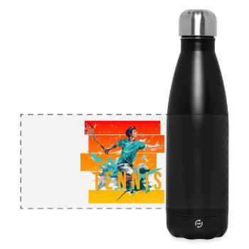 Tennis - Panorama Isolierflasche 500 ml - Schwarz - Vorne