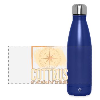 Cottbus Koordinaten - Panorama Isolierflasche 500 ml - Dunkelblau  - Vorne