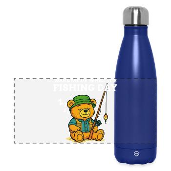 Wake Me Up When it's Fishing Day - Fishing Humor - Panoramic Thermal Bottle 500 ml - dark blue  - Front