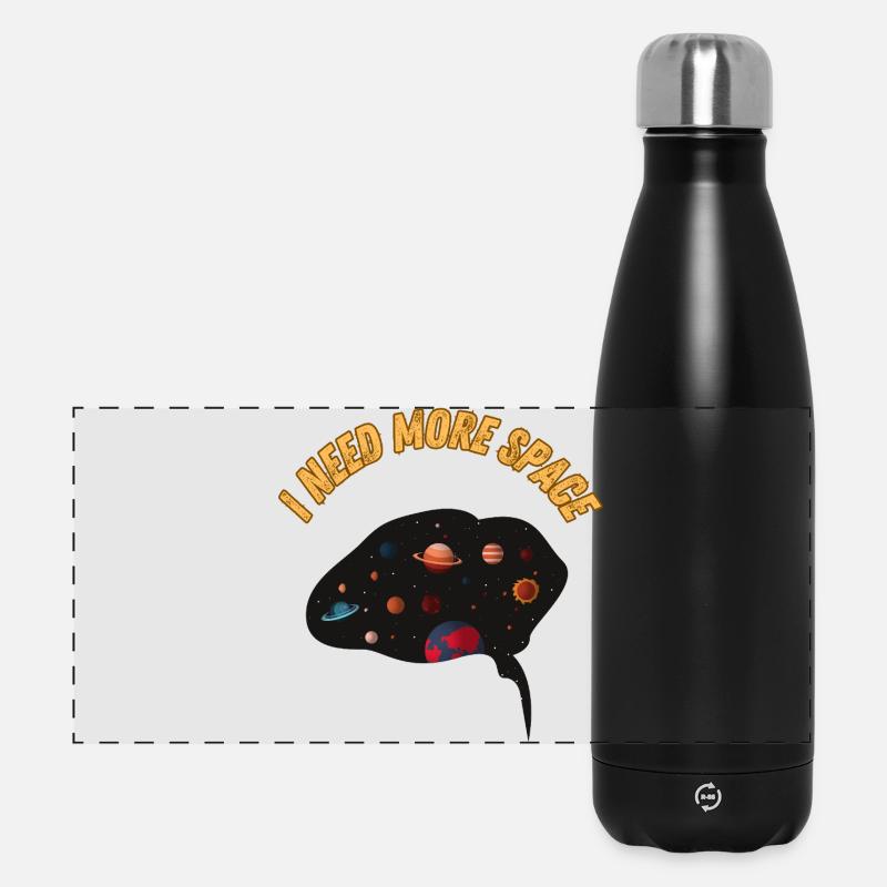 Cosmos Space Sketch for Kids - Panoramic Thermal Bottle 500 ml - black