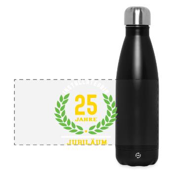 Anniversaire du plombier 25 ans 25e - Gourde isotherme panoramique 500 ml - noir - Devant