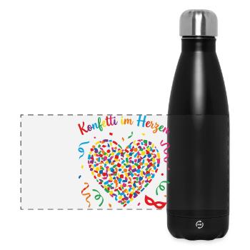karneval und Fasching Konfetti im Herzen Hoodie - Panorama Isolierflasche 500 ml - Schwarz - Vorne