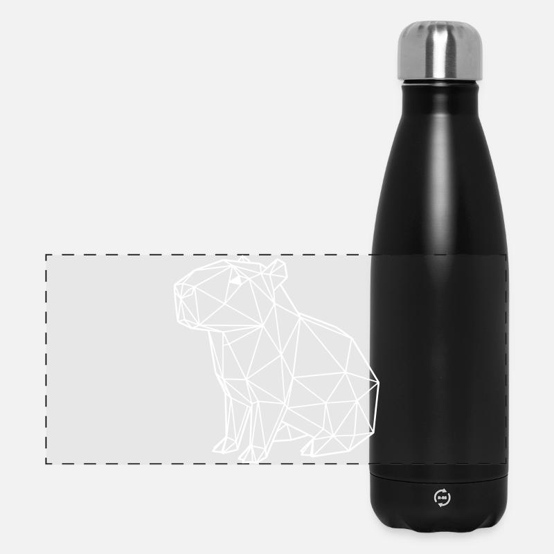 Capybara Geometrisk Moderne Origami Dyre Hvid - Panoramisk termoflaske 500 ml - sort