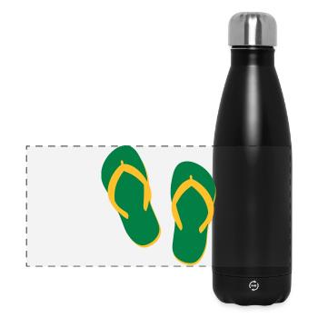 Tongs d’été – Ambiance plage et vacances - Gourde isotherme panoramique 500 ml - noir - Devant