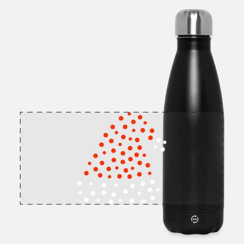 Weihnachtsmütze - gepunktet - Panorama Isolierflasche 500 ml - Schwarz