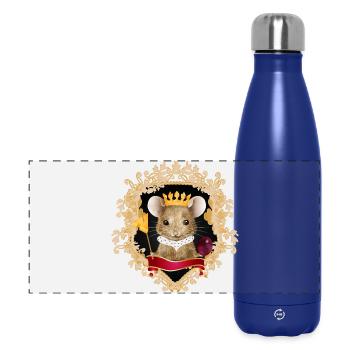 Souris avec couronne de fromage dans un cadre royal - Gourde isotherme panoramique 500 ml - bleu foncé  - Devant