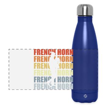 Retro Horn - Panorama Isolierflasche 500 ml - Dunkelblau  - Vorne