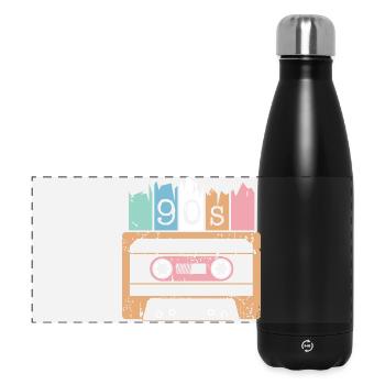 Kassette Musik 90s 1990er used look Klassiker Logo - Panorama Isolierflasche 500 ml - Schwarz - Vorne