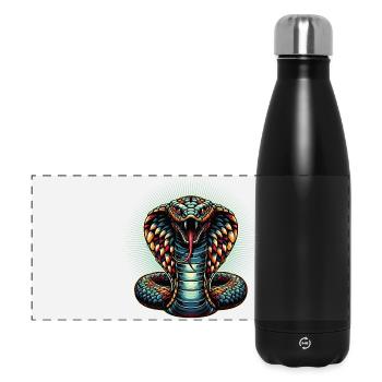 motif serpent Cobra dynamique et coloré - Gourde isotherme panoramique 500 ml - noir - Devant