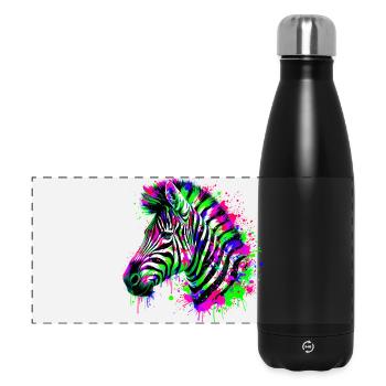 Zebra - Panorama Isolierflasche 500 ml - Schwarz - Vorne