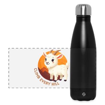 Süße weiße Ziege - Panorama Isolierflasche 500 ml - Schwarz - Vorne