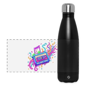 Fille des années 90 - Gourde isotherme panoramique 500 ml - noir - Devant