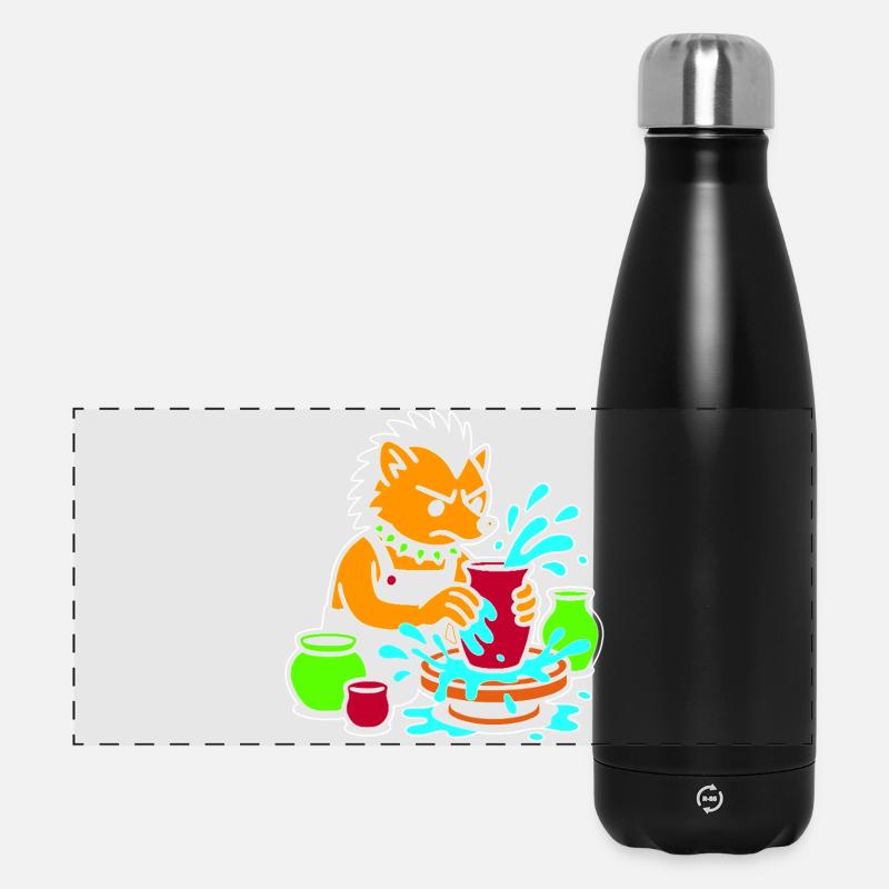 Pottery Pup Splash - Panoramic Thermal Bottle 500 ml - black