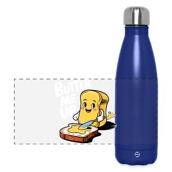 Butter Me Up Cartoon Toast Funny - Panoramic Thermal Bottle 500 ml - dark blue  - Front