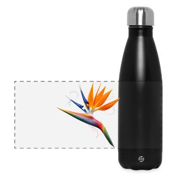 Bird of Paradise Flower Exotic Floral Design - Panoramic Thermal Bottle 500 ml - black - Front