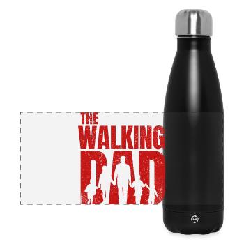 The Walking Dad - Papa marchand enfants (rouge) - Gourde isotherme panoramique 500 ml - noir - Devant