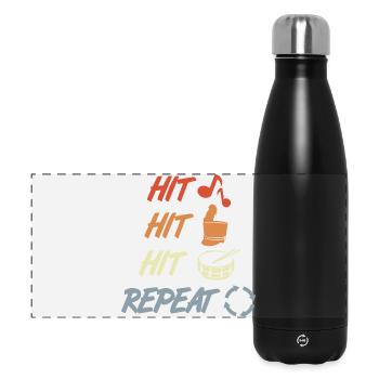Battre et répéter - Gourde isotherme panoramique 500 ml - noir - Devant