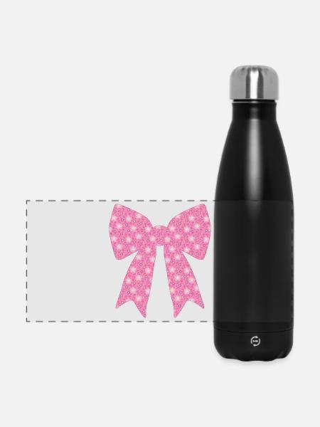 Rosa Schleife - Panorama Isolierflasche 500 ml - Schwarz