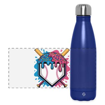 Plaque de baseball avec glace et pépites - Gourde isotherme panoramique 500 ml - bleu foncé  - Devant