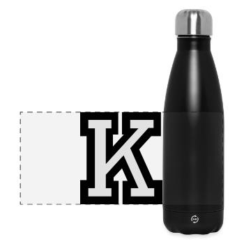 Buchstabe K - Panorama Isolierflasche 500 ml - Schwarz - Vorne