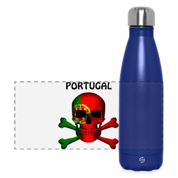 Crâne Jolly Roger Pirate Flag Portugal R6Z - Gourde isotherme panoramique 500 ml - bleu foncé  - Devant