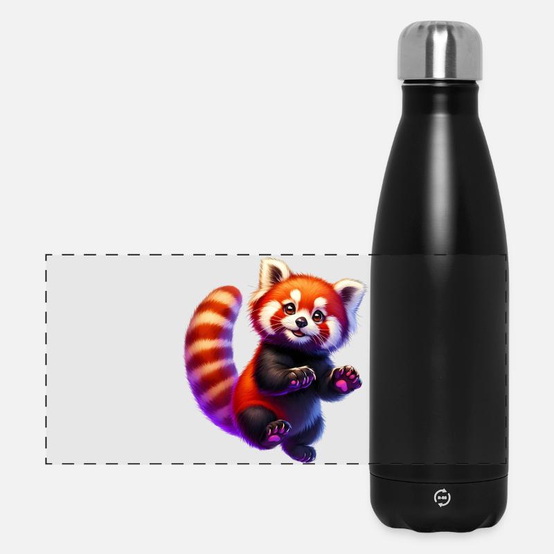 Red panda - Panoramic Thermal Bottle 500 ml - black