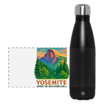 Yosemite Wildnis - Panorama Isolierflasche 500 ml - Schwarz - Vorne