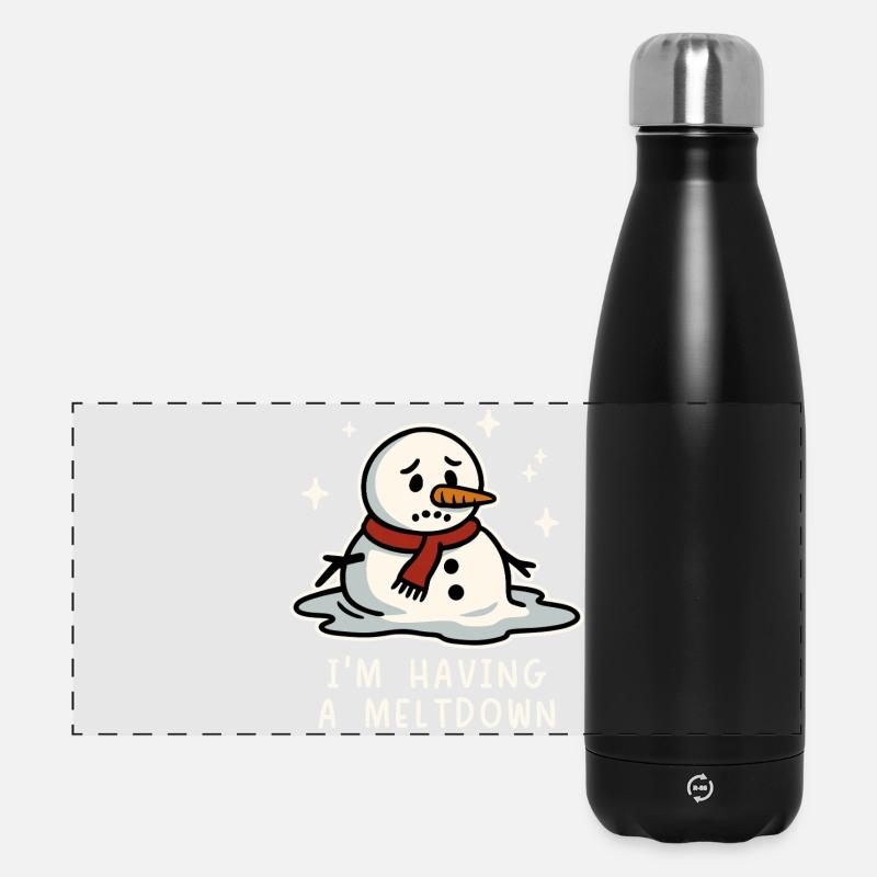 Je fais une crise - Gourde isotherme panoramique 500 ml - noir